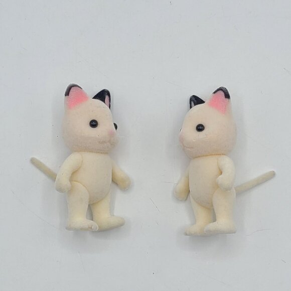 Sylvanian Families Tuxedo Cat Family Lot Of 2 Miniature Figures 2.5 Inches Vinta - Picture 3 of 4